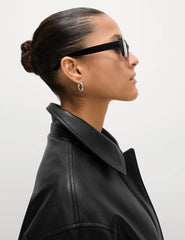 Faux Leather Relaxed Fit Jacket - Honesty Sales