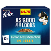 Félix As Good As It Looks Ocean Feasts Selection in Jelly 12 x 85g (1.02kg) (Case of 4) Honesty Sales U.K