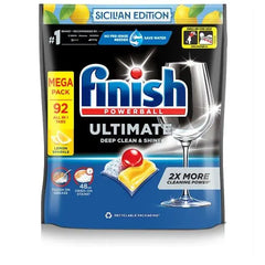 Finish Ultimate Deep Clean & Shine Dishwasher Tablets Sicilian Edition Lemon - 92 Tabs - Honesty Sales U.K
