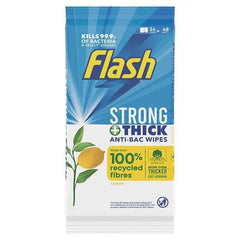 Flash Cleaning Wipes Antibacterial Lemon 24 Count (24 Large Wipes) (Case of 8) - Honesty Sales