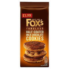 Fox's Fabulous Half-Coated Milk Chocolate Cookies 175g (Case of 8) - Honesty Sales U.K