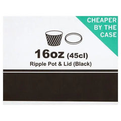 FyNite Ripple Pot & Lid Black 16oz (45cl) 10 x 40 (400 Per Case) - Honesty Sales
