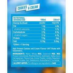 Grenade Cookies & Cream Flavour Protein Shake 330ml (Case of 8)