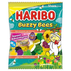 HARIBO Buzzy Bees Fruit Flavour Jelly & Foam Sweets Sharing Bag 140g (Case of 12) - Honesty Sales U.K