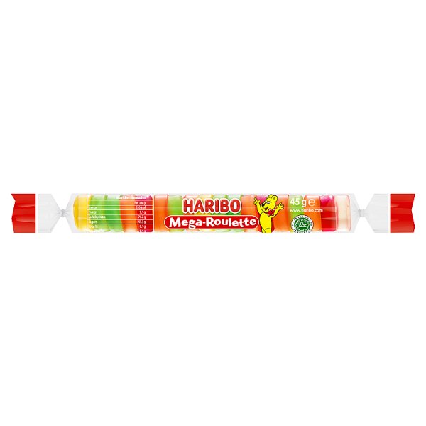 HARIBO Mega-Roulette Jelly Fruit Sweets Fun Size Pack 45g (40 x 45g)