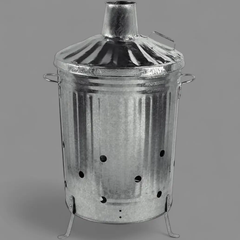Heavy Duty Galvanised Metal Fire Burning Incinerator Bins With Lids & Handles - Honesty Sales