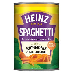 Heinz Spaghetti Richmond Pork Sausages 400g (Case of 6)  Honesty Sales U.K