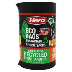 Hero 40 Eco Bags Sustainable Refuse Sacks Extra Strong 100 Litres - Honesty Sales