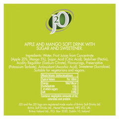 J2O Apple & Mango 12 x 275ml (Case of 12)  Honesty Sales U.K