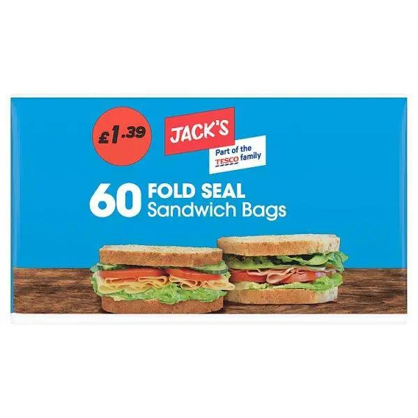 Jacks 60 Fold Seal Sandwich Bags - 60pk - Honesty Sales
