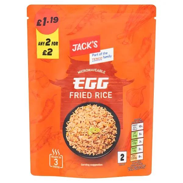 Jack's Microwaveable Egg Fried Rice 250g (Case of 6) - Honesty Sales