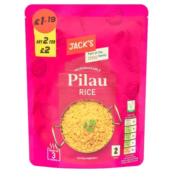 Jack's Microwaveable Pilau Rice 250g (Case of 6) - Honesty Sales
