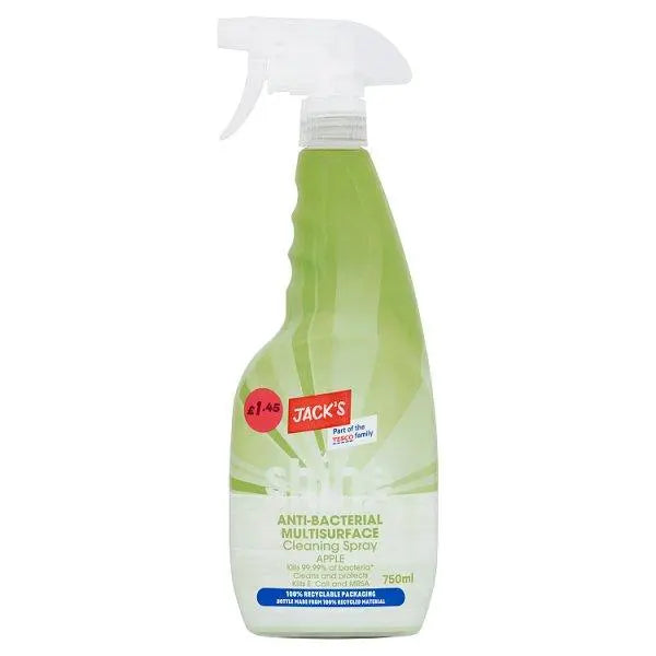 Jack's Shine Anti-Bacterial Multisurface Cleaning Spray Apple 750ml (Case of 6) - Honesty Sales