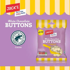Jack's White Chocolate Buttons 90g (Case of 11) Honesty Sales U.K