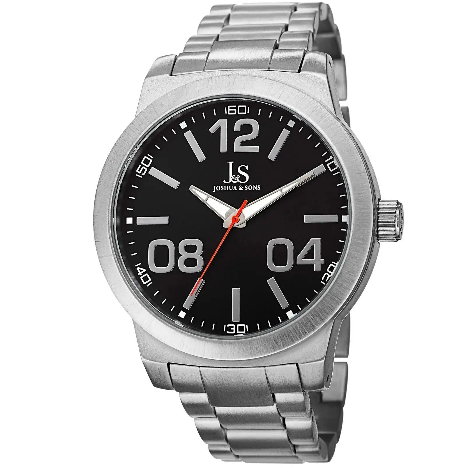Joshua & Sons Bold Easy to Read Mens - Stainless Steel Bracelet - JS82SSB - Honesty Sales