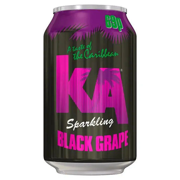 KA Sparkling Black Grape 330ml Can (Case of 24)  Honesty Sales U.K