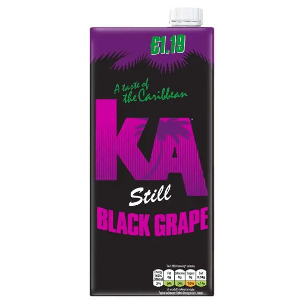 KA Still Black Grape 1 Litre (Case of 12) Honesty Sales U.K