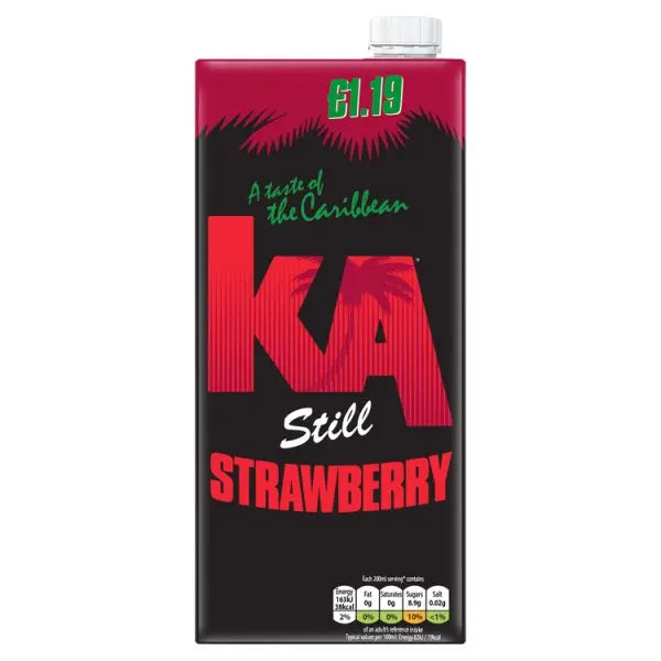 KA Still Strawberry 1 Litre (Case of 12) Honesty Sales U.K