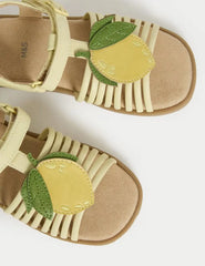 Kids' Lemon Appliqué Sandals (4 Small - 2 Large) Honesty Sales