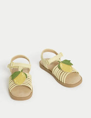 Kids' Lemon Appliqué Sandals (4 Small - 2 Large) Honesty Sales