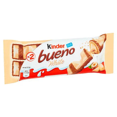 Kinder Bueno White Chocolate & Hazelnut Wafer Biscuit Snack Bar 39g (Case of 30) Honesty Sales U.K