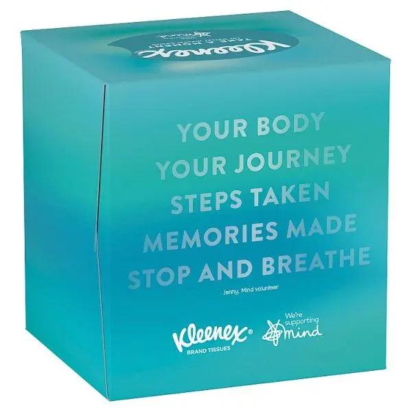 Kleenex Supporting Mind - Single Cube Tissue Box (Case of 12) - Honesty Sales U.K