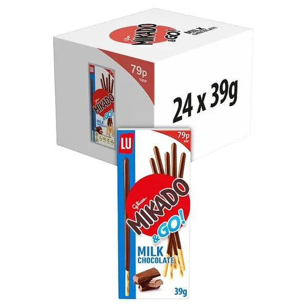 LU Mikado & Go Milk Chocolate Biscuits 79p PMP 39g (Case of 24) - Honesty Sales U.K