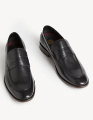 Leather Saddle Slip-On Loafers Honesty Sales