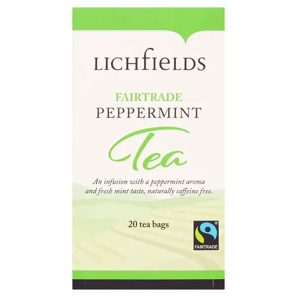 Lichfields Fairtrade Peppermint 20 Tea Bags 30g - Honesty Sales