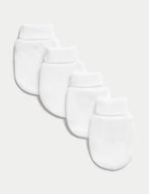 M&S 4pk Pure Cotton Mittens (0-1 Yrs) - Honesty Sales