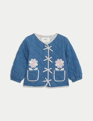 M&S Cotton Rich Denim Quilted Jacket (0-3 Yrs) - Honesty Sales