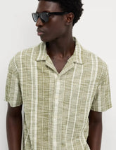 M&S Regular Fit Easy Iron Cotton Blend Striped Shirt - Honesty Sales