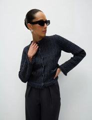 Marks and Spencer Cotton Rich Knitted Crew Neck Fringe Cardigan - Honesty Sales