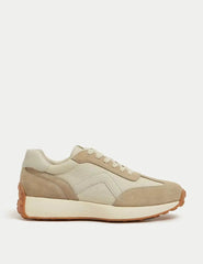 Marks and Spencer Leather Lace Up Side Detail Trainers - Honesty Sales
