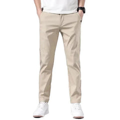 "Men's Slim Fit Chino Pants - Lightweight Summer Trousers - Classic Style with Flexibility and Comfort - Middle Waist Casual Flat Front Full Length Pants for Everyday Wear Dropshipman