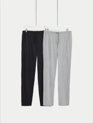 Mens 2pk Pure Cotton Pyjama Bottoms Honesty Sales