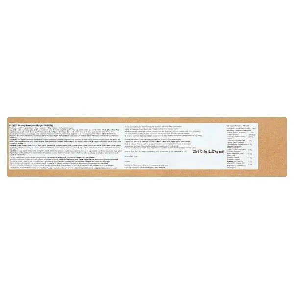 Moving Mountains Burger 20 x 113.5g (2.27kg) - Honesty Sales