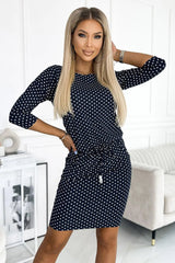 Numoco sports daydress with binding, pockets, boat neckline and 3/4 sleeves - Honesty Sales