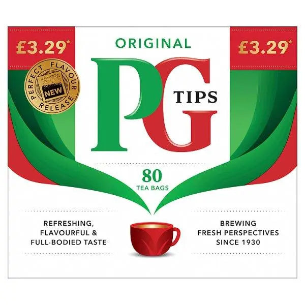 PG Tips 80 Original Tea Bags 232g (Case of 6) - Honesty Sales U.K