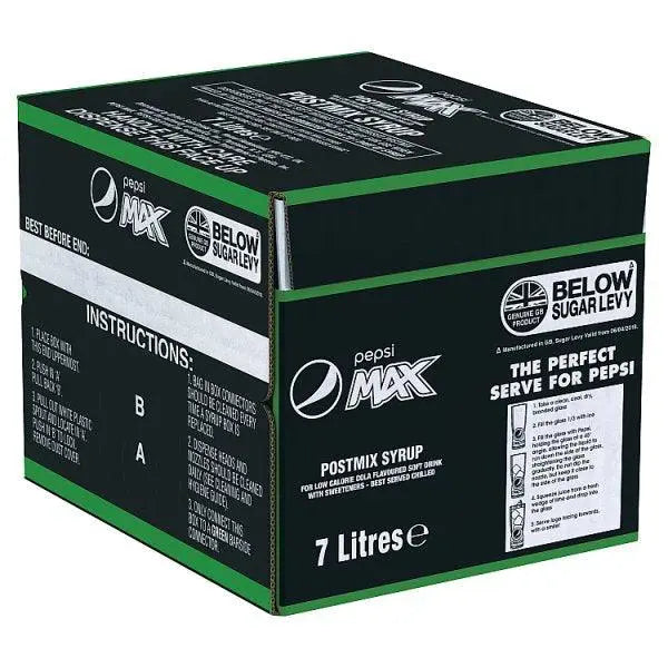 Pepsi Max Cola Postmix Syrup 7 Litres - Honesty Sales