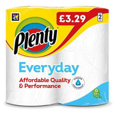Plenty Everyday Kitchen Roll 2 Rolls (Case of 4) - Honesty Sales U.K