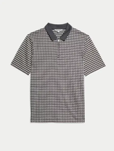 Pure Supima Cotton Geometric Polo Shirt - Honesty Sales