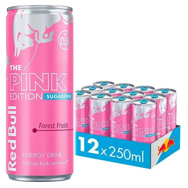 Red Bull The Pink Edition Sugarfree Forest Fruits Energy Drink 250ml (Case of 12) - Honesty Sales