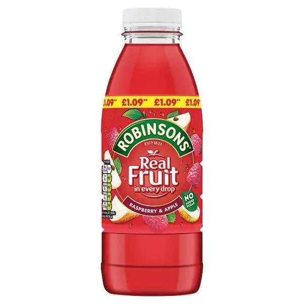 Robinsons Ready to Drink Raspberry & Apple Juice Drink PMP 500ml (Case of 12) - Honesty Sales