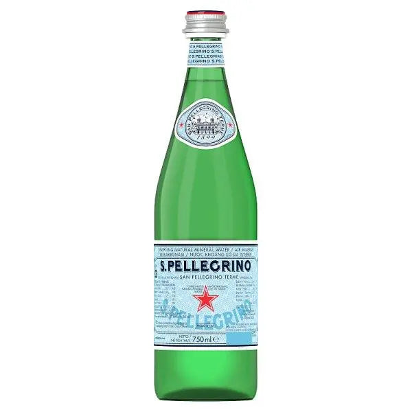 San Pellegrino Sparkling Natural Mineral Water Glass 750ml (Case of 12) - Honesty Sales