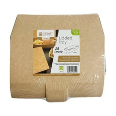 Simply Kraft Lidded Tray - Sets of 25 - Honesty Sales