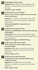 Simply Sugar Free Raspberry Syrup - Honesty Sales U.K