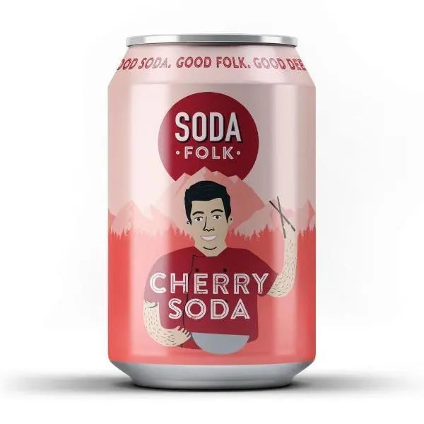 Soda Folk Cherry 330ml Can (Case of 24) - Honesty Sales