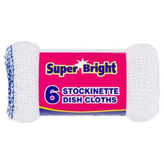 Super Bright 6 Stockinette Dish Cloths - Honesty Sales