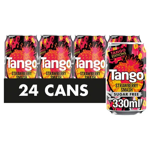 Tango Strawberry Smash Sugar Free Can 330ml (Case of 24) Honesty Sales U.K